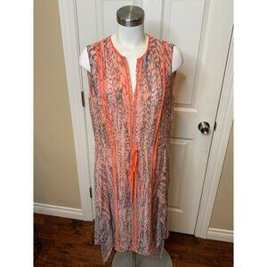 BCBG Max Azria Liya Pink Clay Combo Patterned Sleeveless Dress, Size M